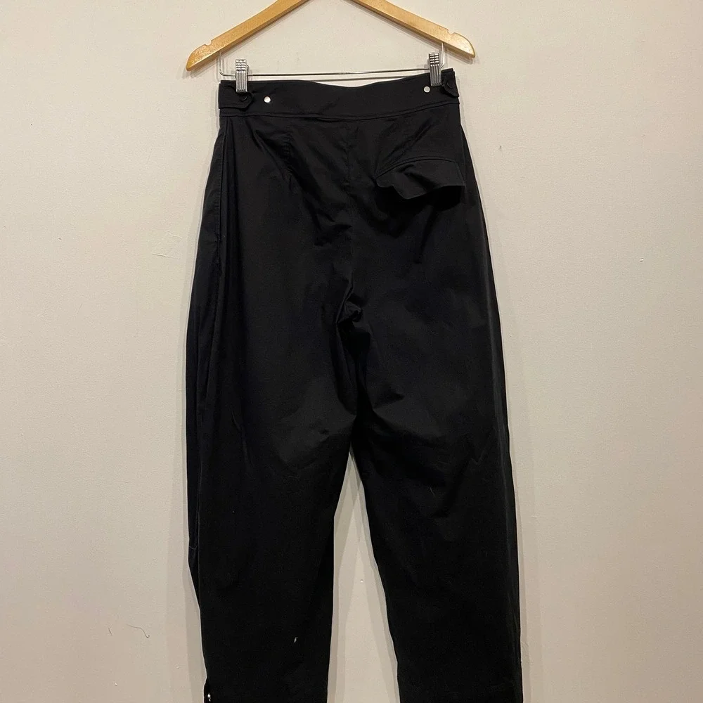COS Black Tapered Barrel Leg Trousers High Waisted Cotton Blend Pants Womens 6 - Picture 7 of 7